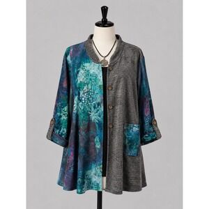 Artsy Lagenlook Patchwork Tunic Jacket Boho Wearable Art Women's Statement Piece